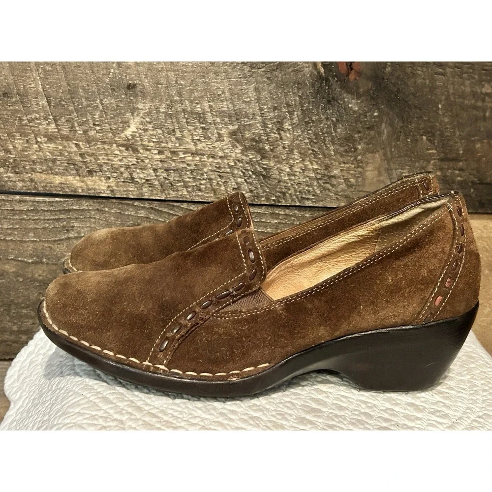 Softspots Dark Camel Color Womens Shoes‎ Sz 8M Arch Support Leather Accents